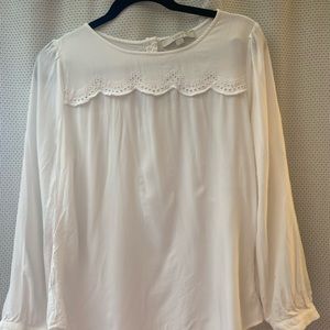 Loft white long sleeve blouse